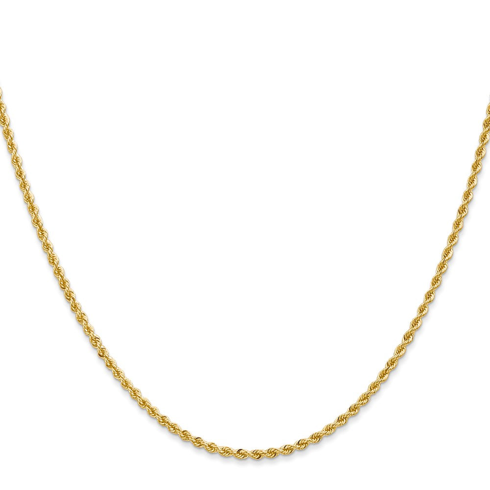 14k Yellow Gold 2mm Regular Rope Chain Necklace 16"