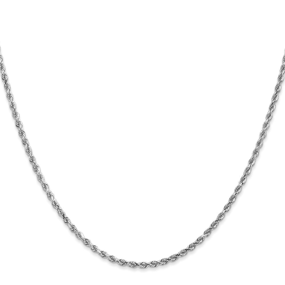 10k White Gold 2mm Diamond-cut Rope Chain Necklace