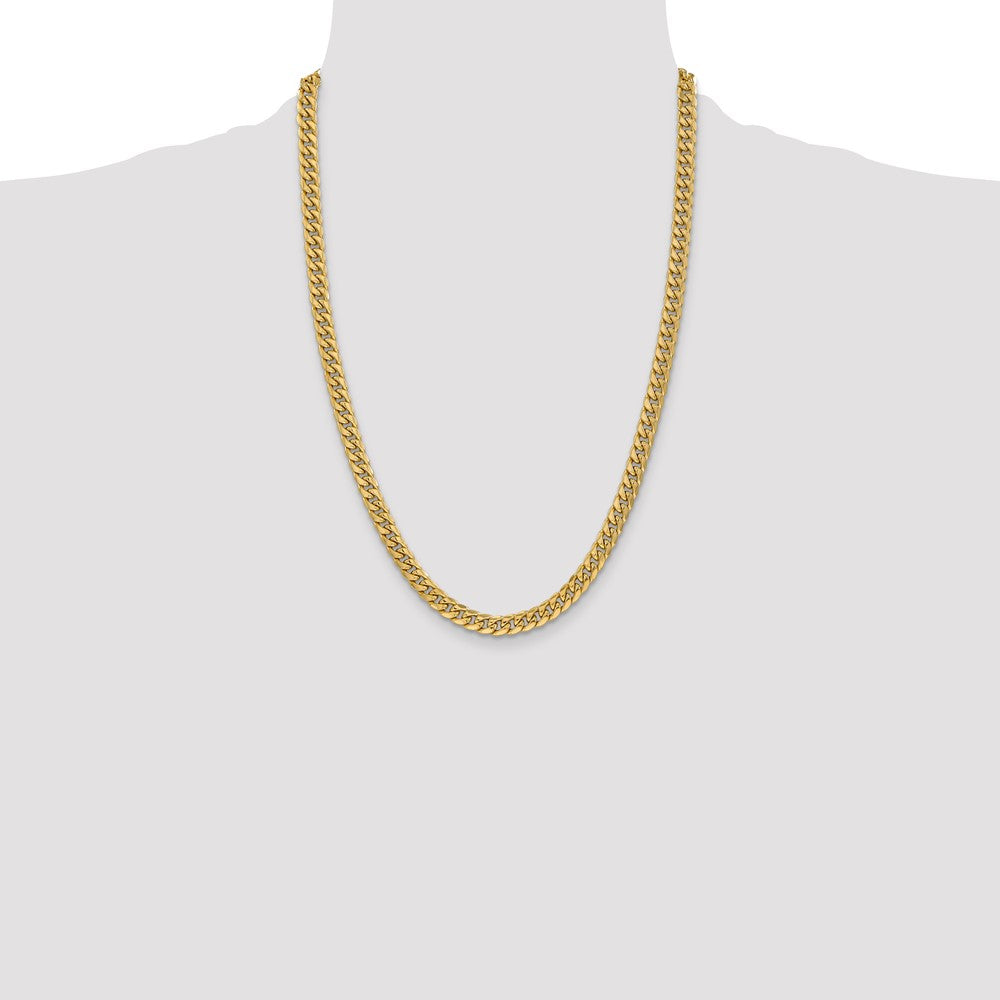 10k Yellow Gold 6mm Semi-Solid Miami Cuban Chain Necklace