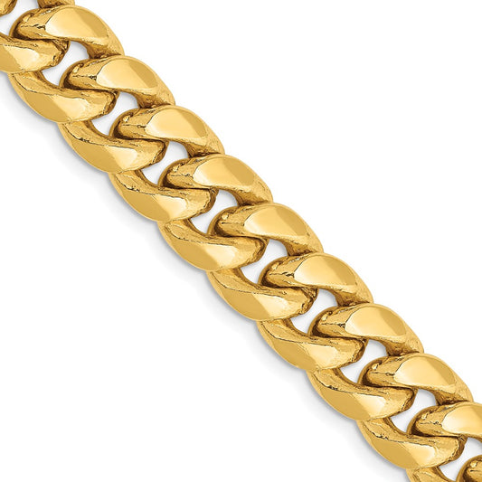 10k Yellow Gold 9.3mm Semi-Solid Miami Cuban Chain Necklace