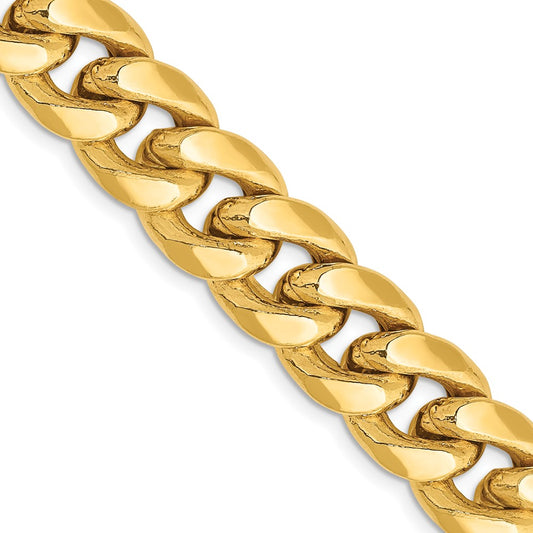 10k Yellow Gold 11mm Semi-Solid Miami Cuban Chain Necklace