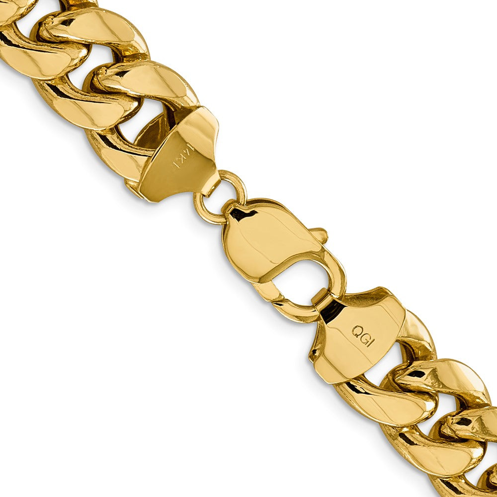 10k Yellow Gold 13.2mm Semi-Solid Miami Cuban Chain Necklace