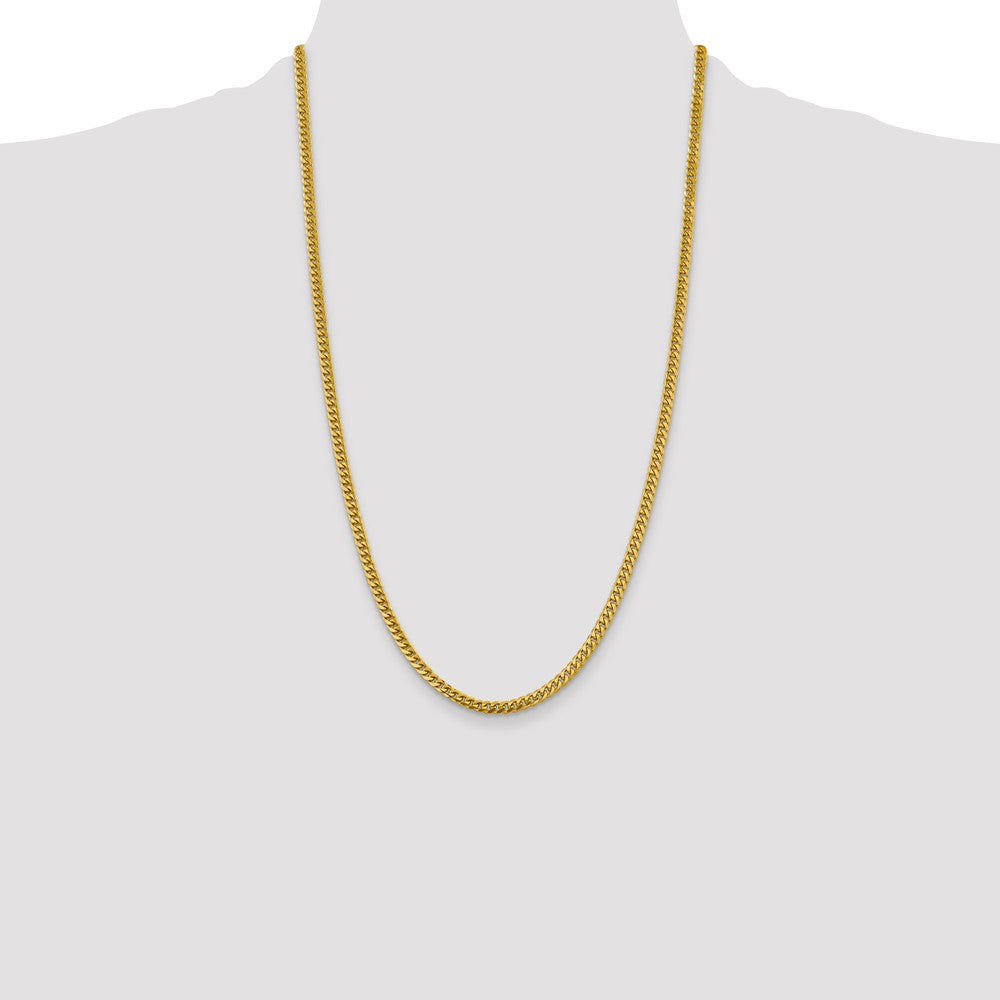 10k Yellow Gold 4.25mm Solid Miami Cuban Chain Necklace