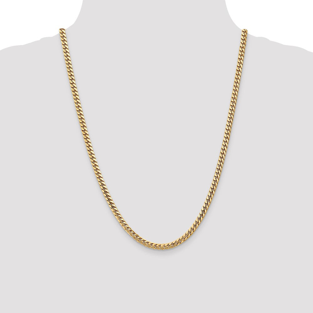 10k Yellow Gold 4.3mm Solid Miami Cuban Chain Necklace