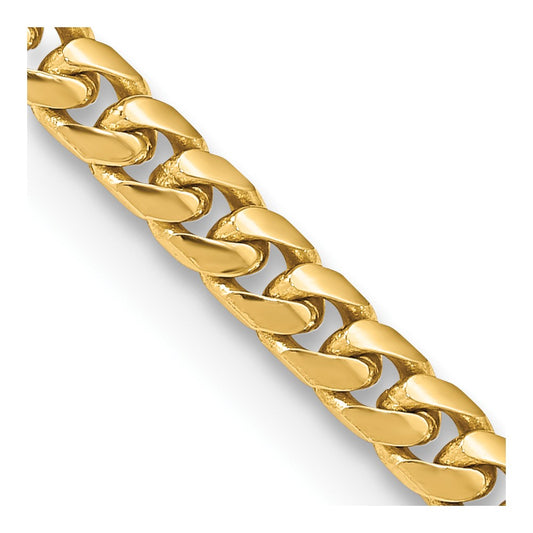 10k Yellow Gold 4.3mm Solid Miami Cuban Chain Necklace