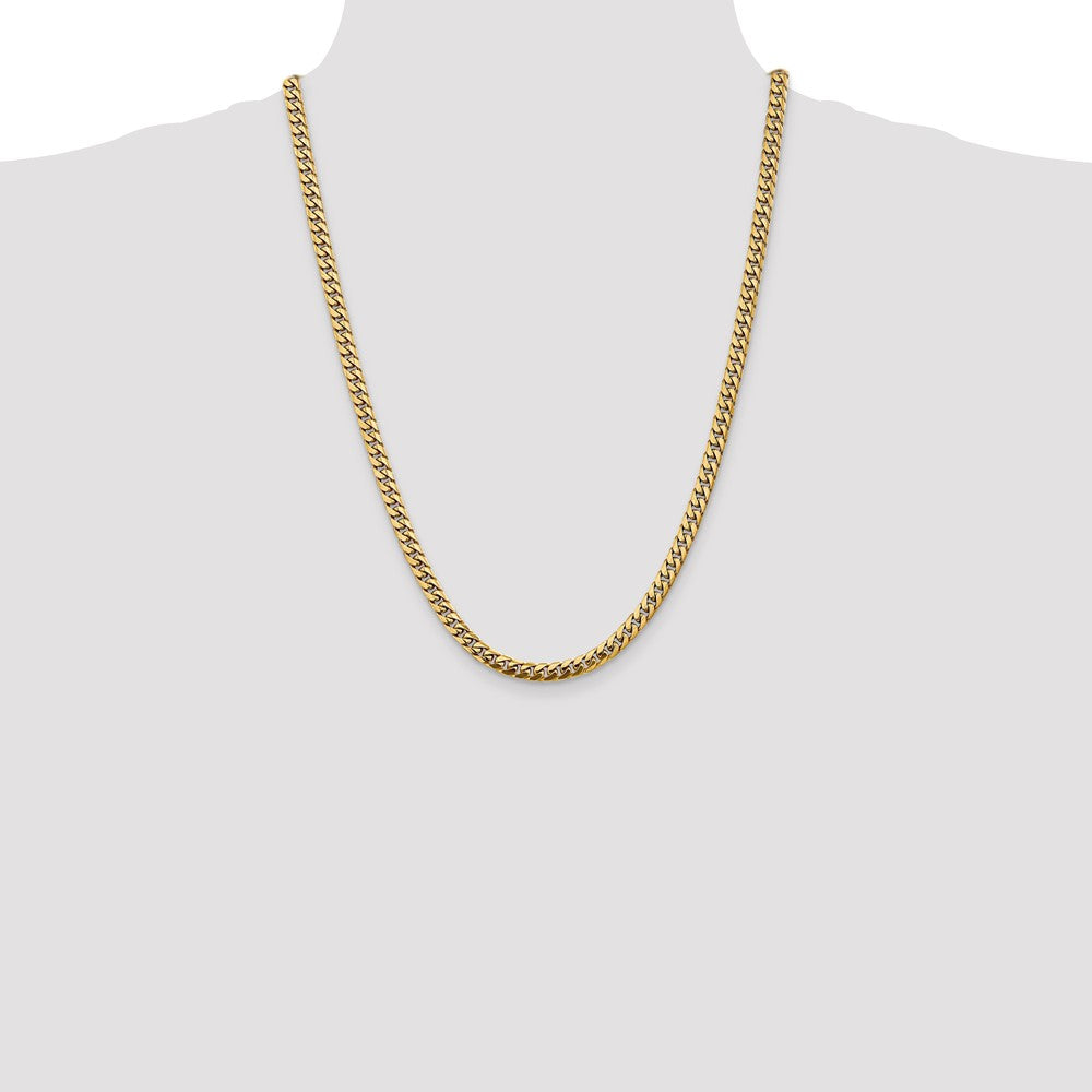 10k Yellow Gold 5mm Solid Miami Cuban Chain Necklace