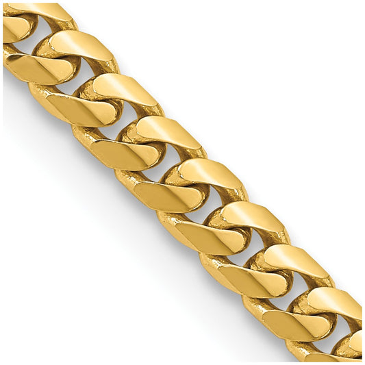 10k Yellow Gold 5mm Solid Miami Cuban Chain Necklace