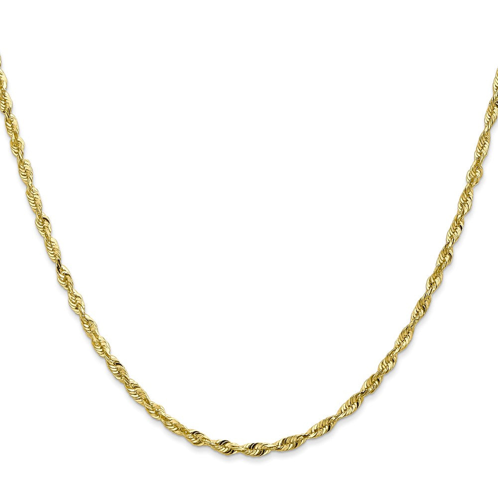 10k Yellow Gold 2.50mm Extra-Light Diamond-Cut Rope Chain Necklace