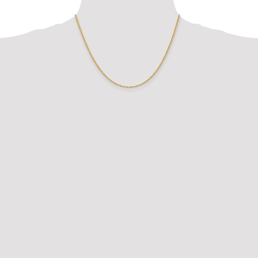 10k Yellow Gold 2mm Regular Rope Chain Necklace