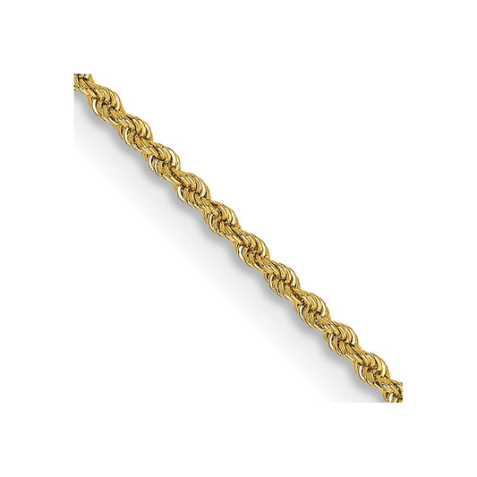 10k Yellow Gold 2mm Regular Rope Chain Necklace