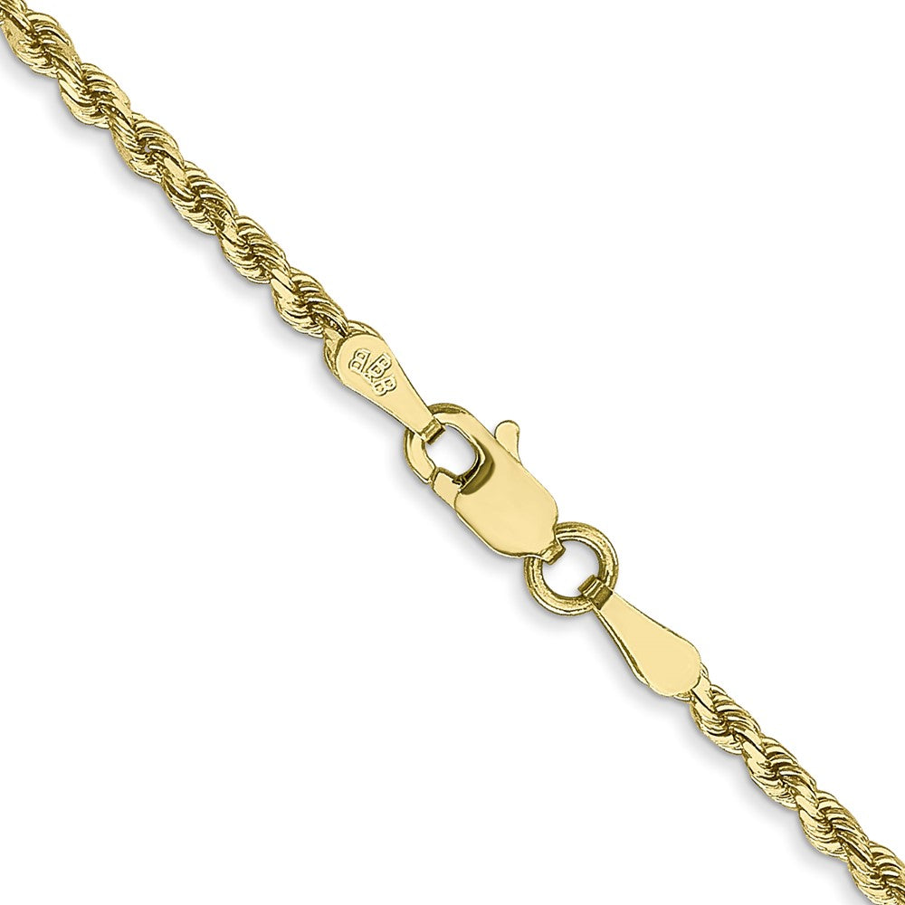 10k Yellow Gold 2mm Diamond-cut Rope Chain Necklace
