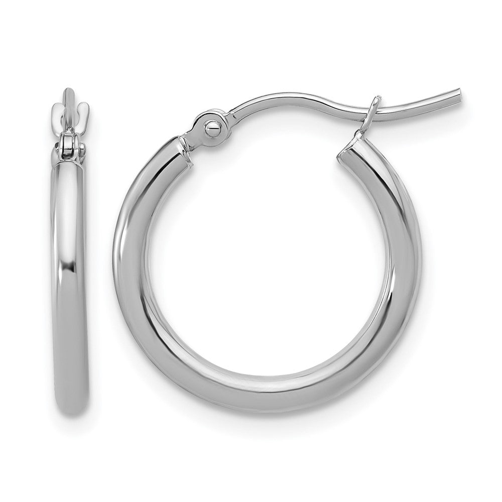 10k Gold Polished Lightweight Tube Hoop Earrings L-17 mm, W-17 mm