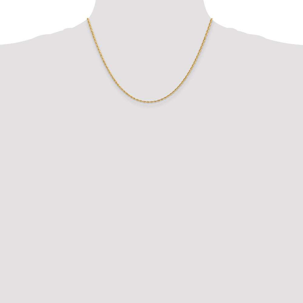 10k Yellow Gold 2mm Diamond-Cut Quadruple Rope Chain Necklace