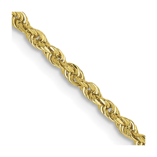 10k Yellow Gold 2mm Diamond-Cut Quadruple Rope Chain Necklace