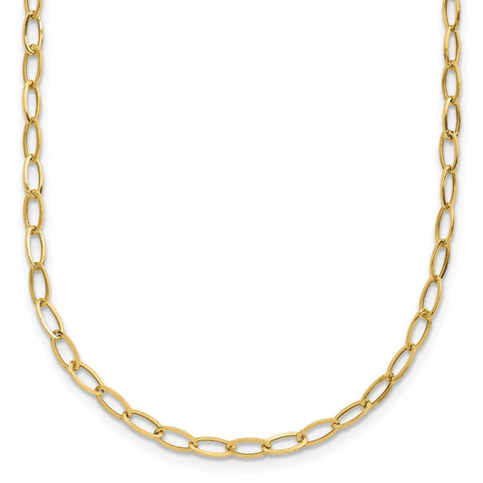 10k Yellow Gold Oval Link Necklace 18"