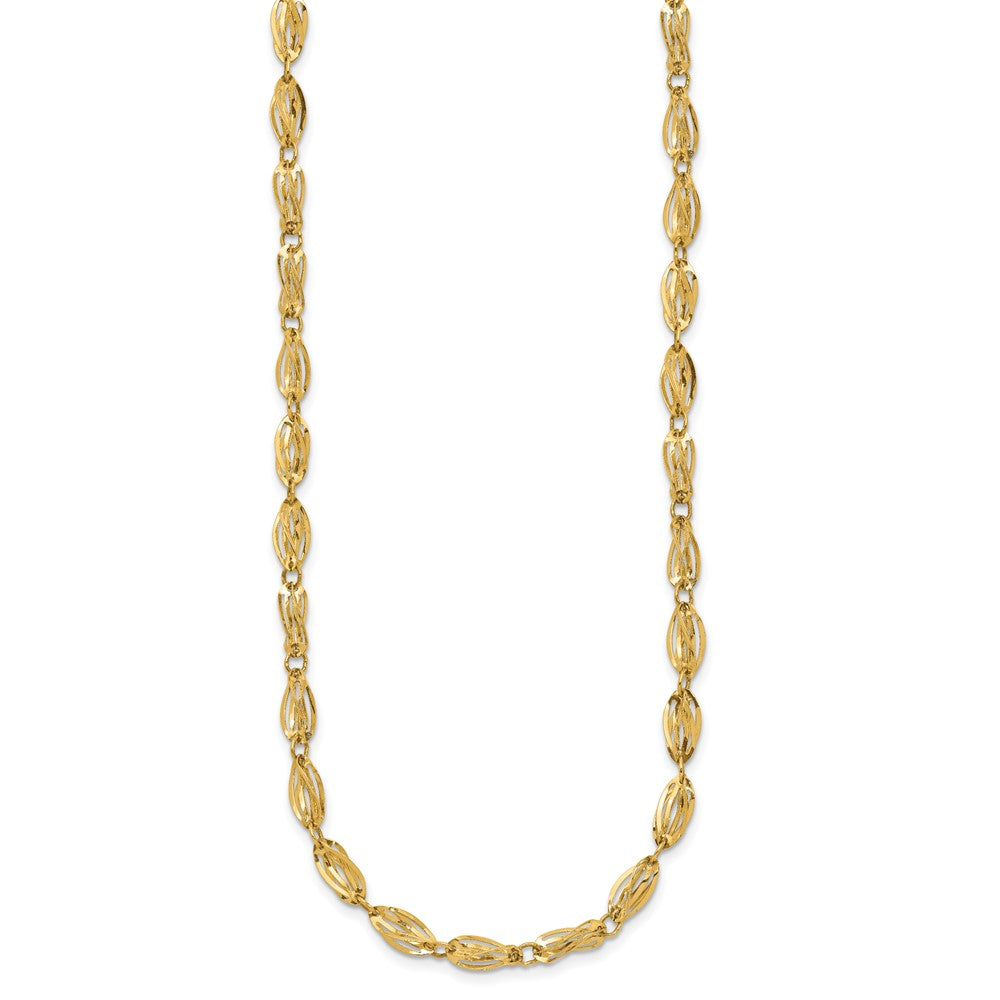 10k Yellow Gold Fancy Link Necklace 18"