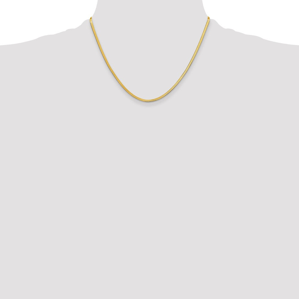 10k Yellow Gold 2.5mm Silky Herringbone Chain Necklace
