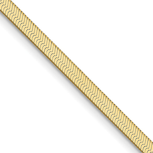 10k Yellow Gold 2.5mm Silky Herringbone Chain Necklace