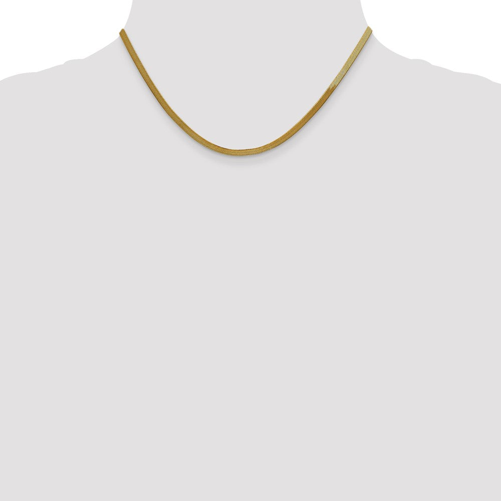 10k Yellow Gold 3mm Silky Herringbone Chain Necklace