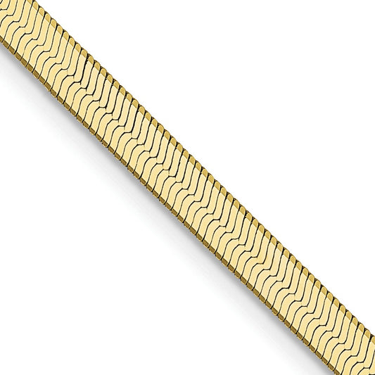 10k Yellow Gold 3mm Silky Herringbone Chain Necklace