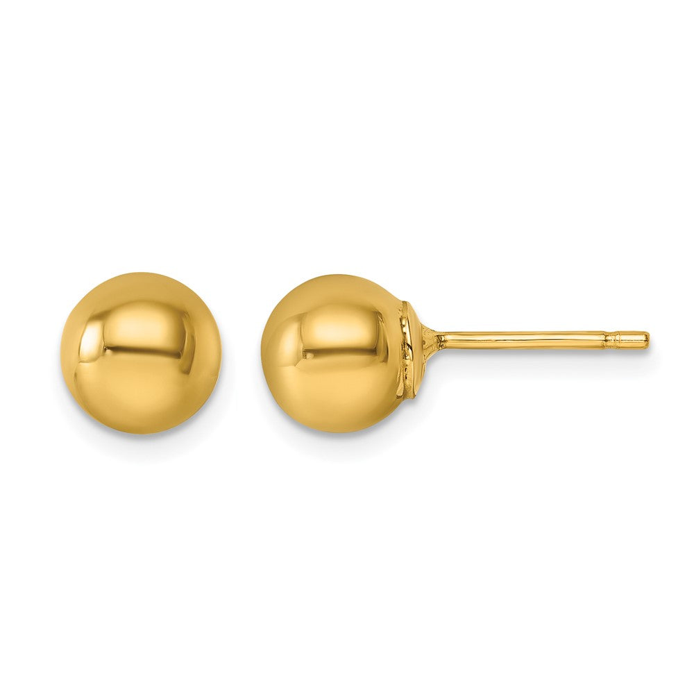 14k Yellow Gold Polished 8.0mm Ball Stud Earrings