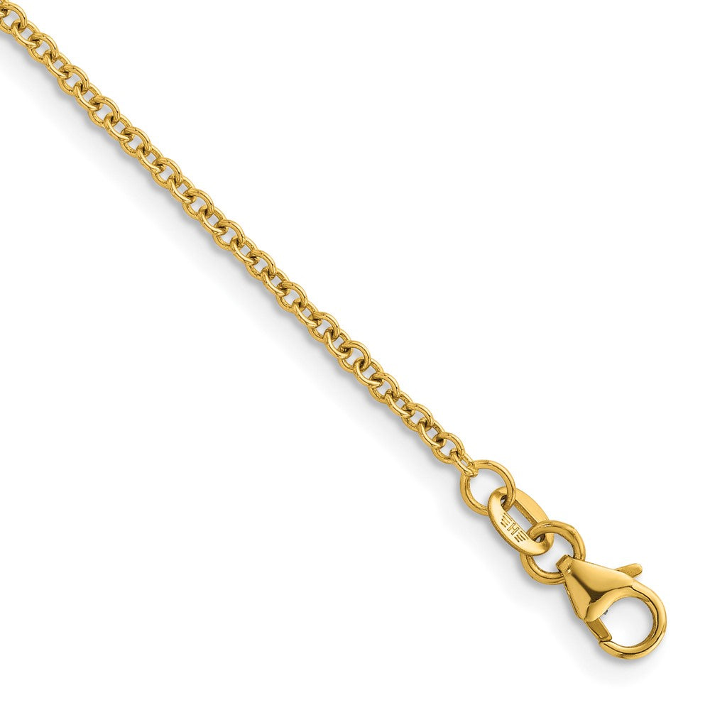 14K Rose Gold Polished 2.0mm Solid Cable Chain Necklace