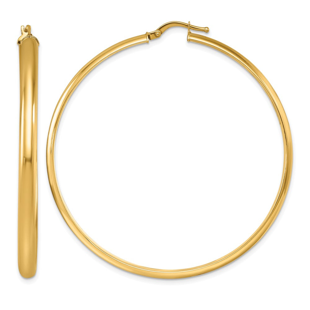 14k Yellow Gold Polished 3.8x54.5mm Round Hoop Earrings