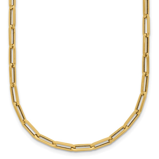14k Yellow Gold Polished 3.1mm Paperclip Link Necklace
