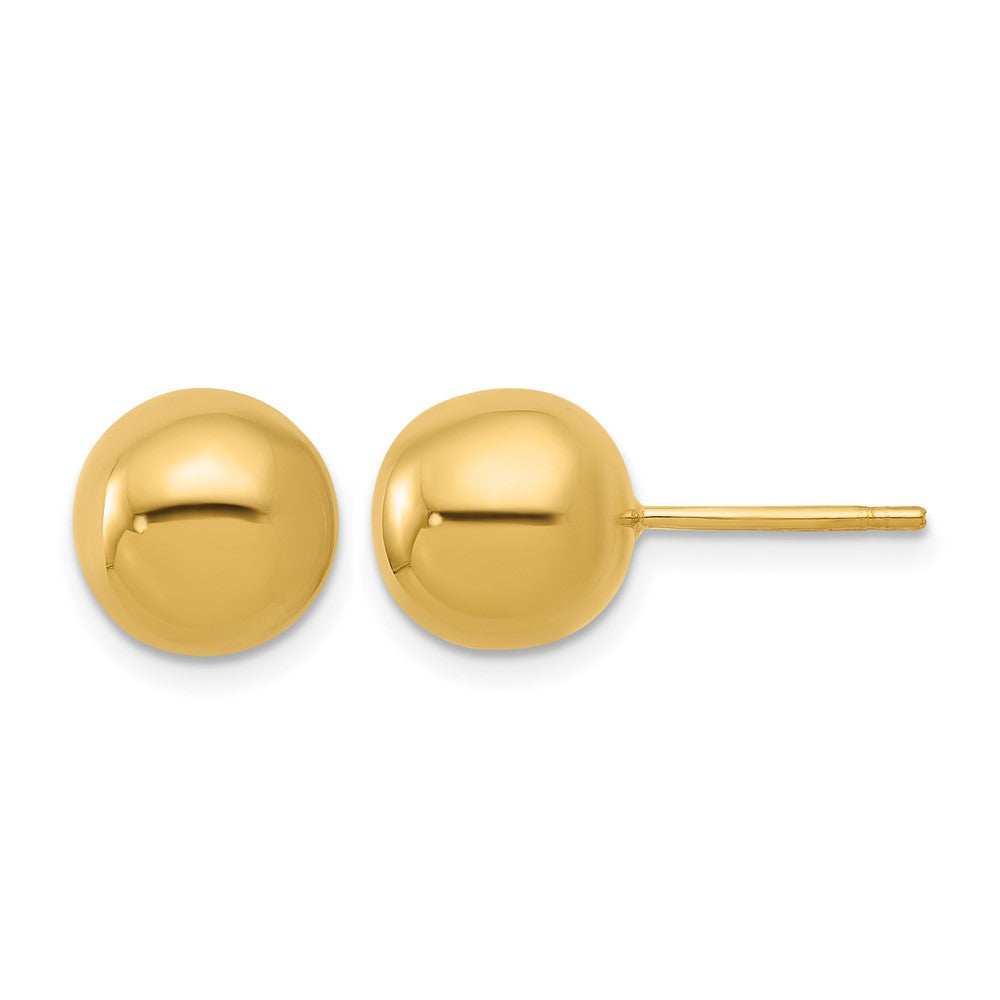 14k Yellow Gold Polished 10.0mm Ball Stud Earrings