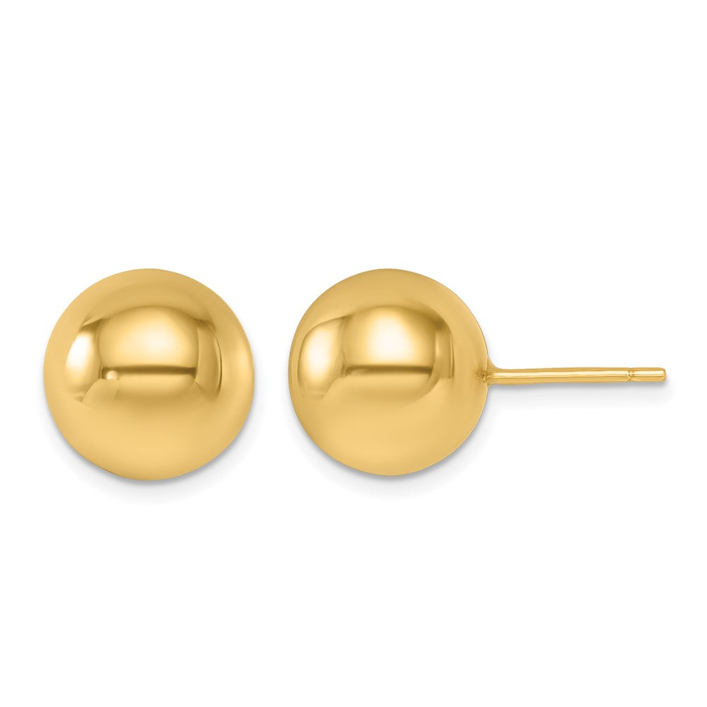 14k Yellow Gold Polished 12.0mm Ball Stud Earrings