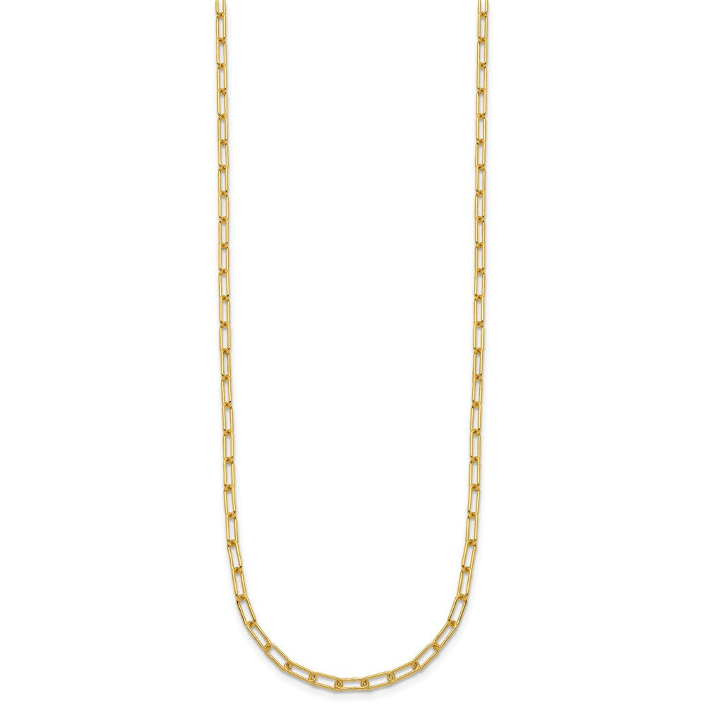 14k Yellow Gold Polished 2.5mm Solid Paperclip Link Chain Necklace 16"