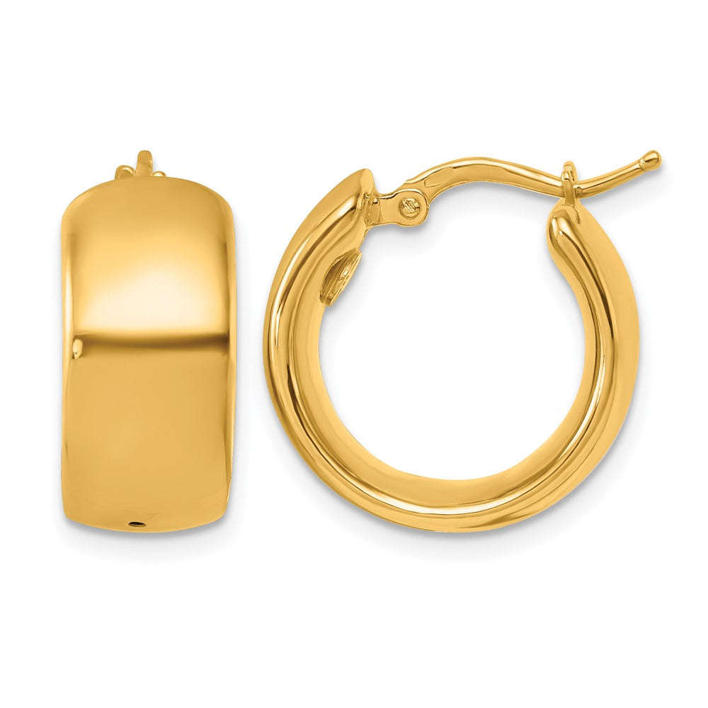 18k Yellow Gold Polished 8.6x19mm Round Hoop Earrings