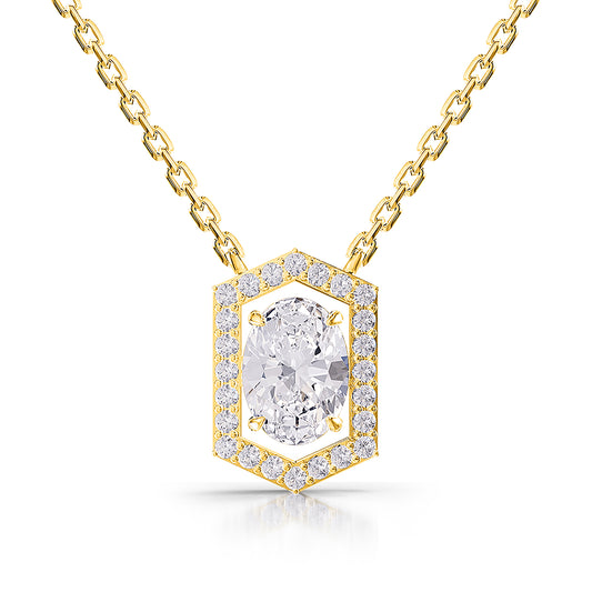 2 Carat Lab Grown Diamond Pendant Necklace 18"