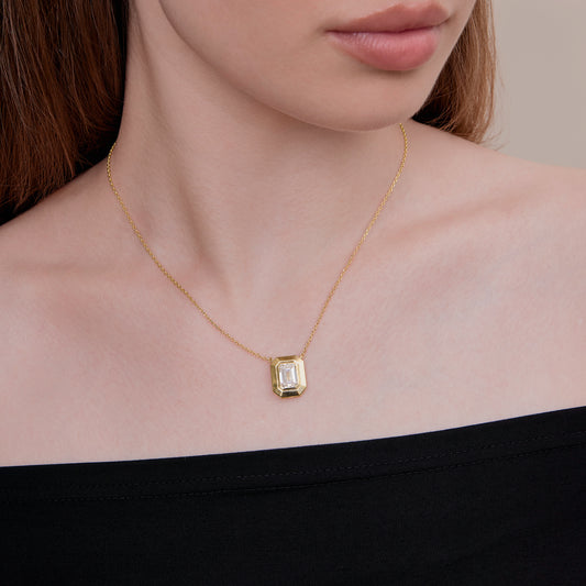 3 Carat Lab Grown Diamond Pendant Necklace 18"