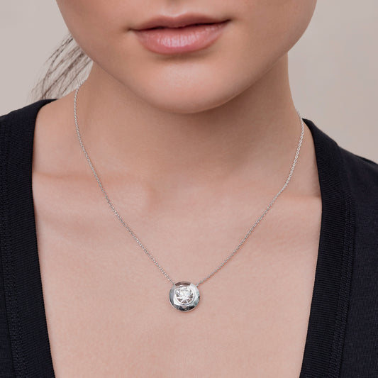 3 Carat Lab Grown Diamond Pendant Necklace 18"