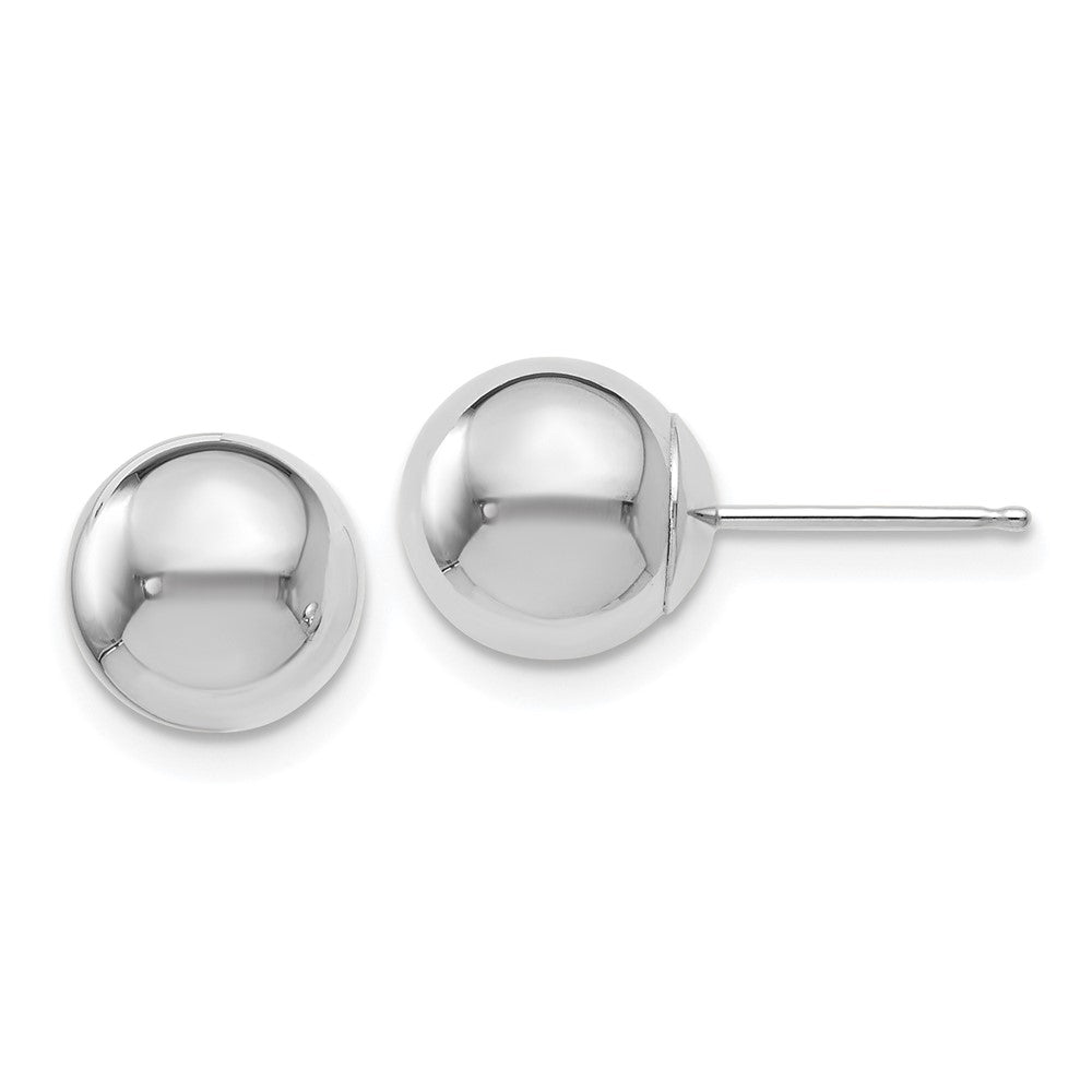 14K White Gold Polished 8mm Ball Stud Earrings