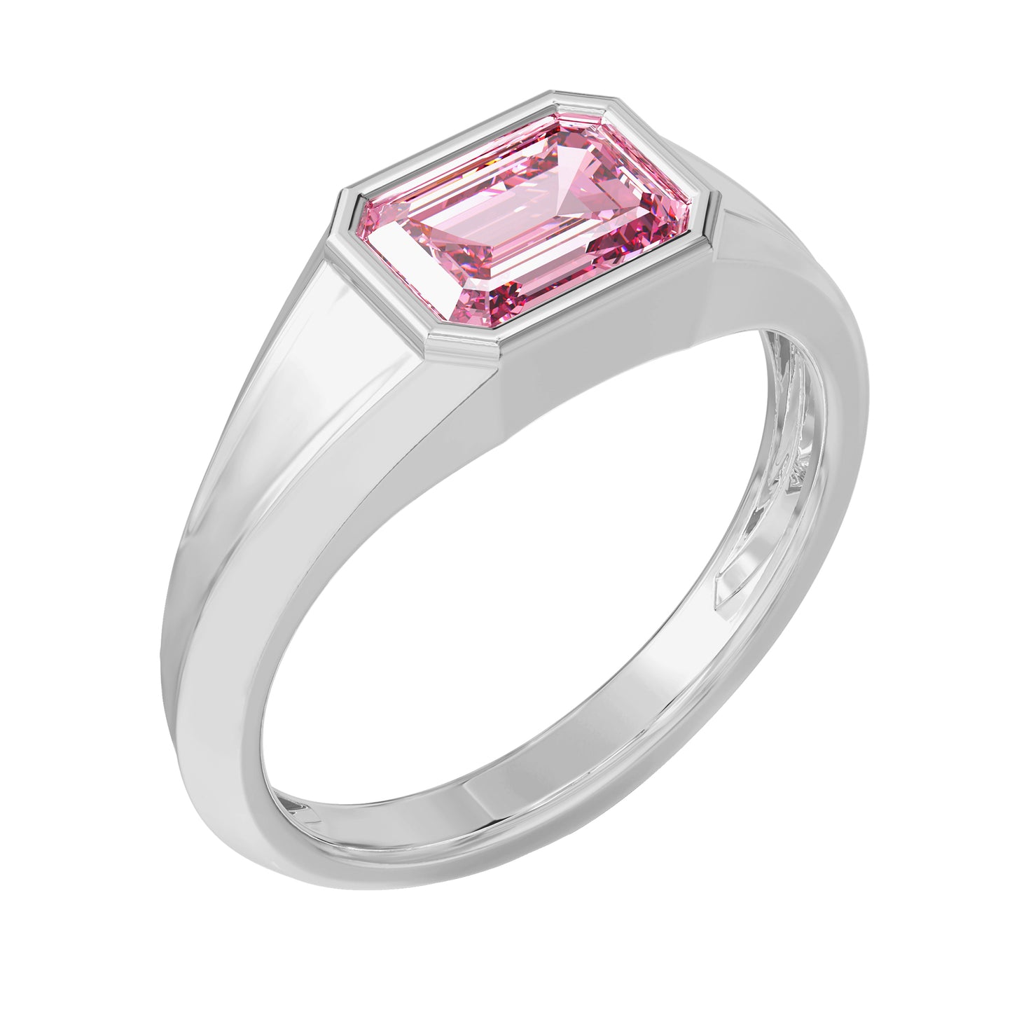 1 Carat Lab Grown Pink Sapphire Solitaire Ring