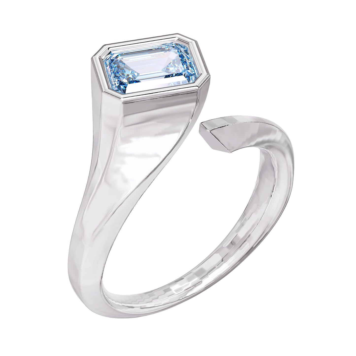 1 Carat Lab Grown Blue Topaz Solitaire Ring