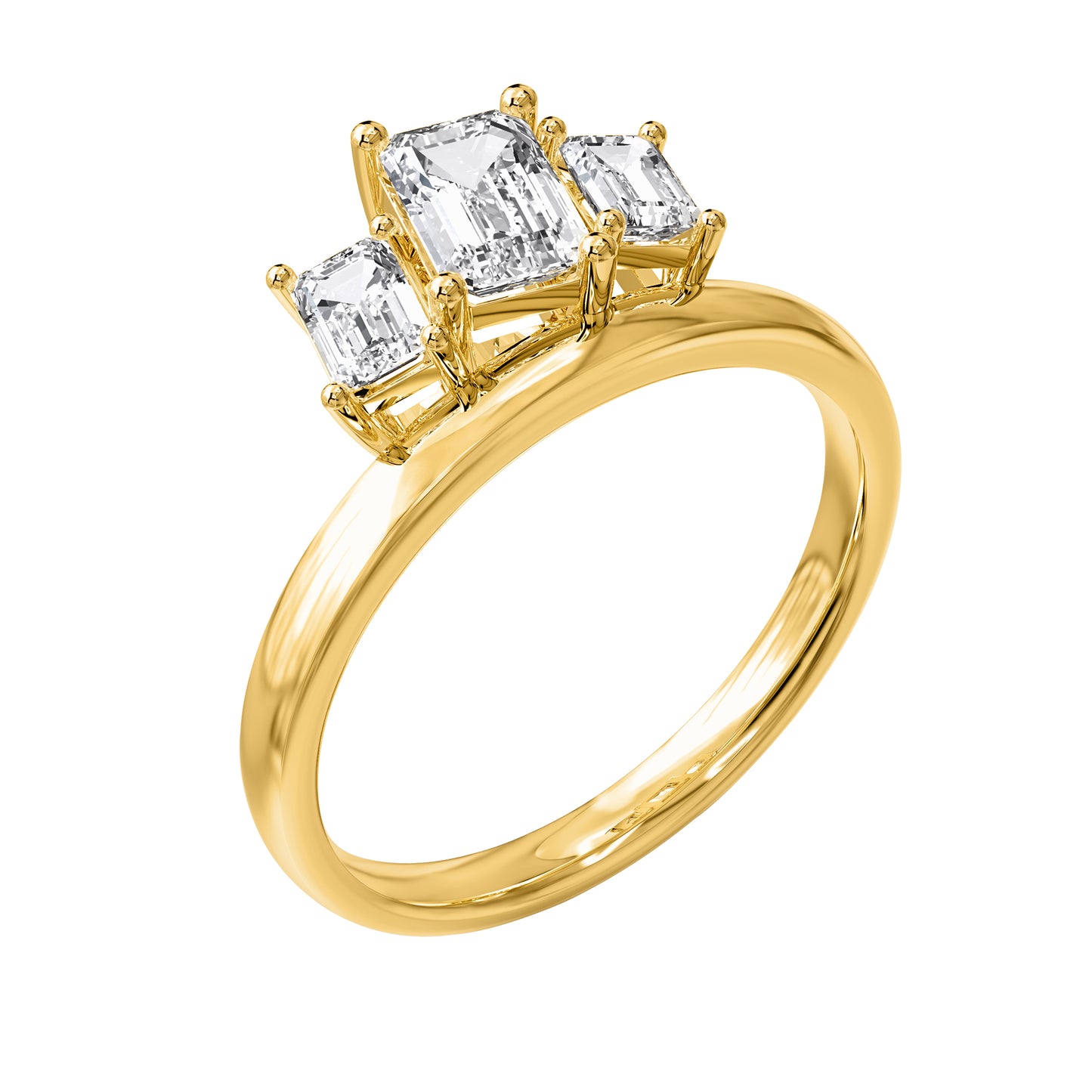 1 Carat Lab Grown Lab Grown Diamond Three-stone Ring