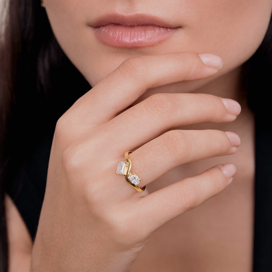 1.25 Carat Lab Grown Lab Grown Diamond Two-stone Ring