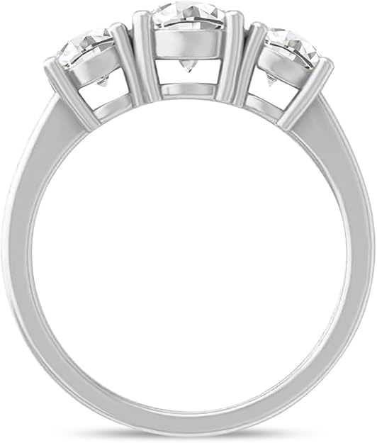 14k Gold Lab Grown Diamond 3-Stone Engagement Ring D-E Color, VS Clarity