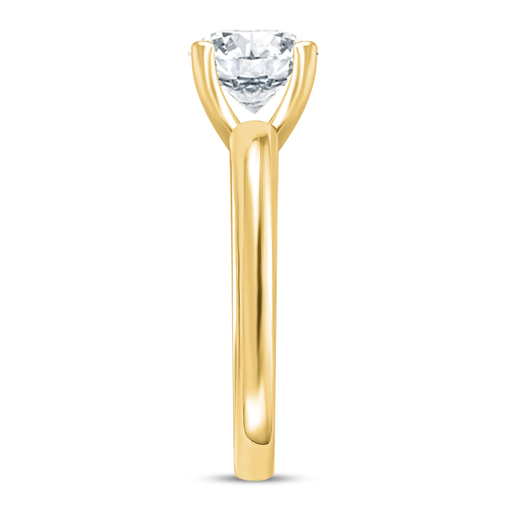 IGI Certified Lab Grown Diamond Engagement Ring 14k Yellow Gold Clarity- VS, Color- EFG