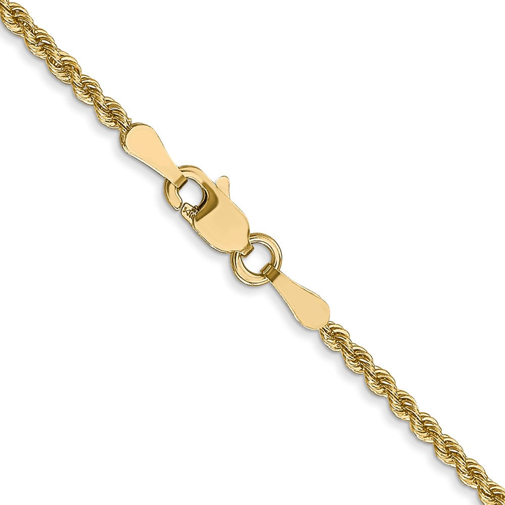 10k Yellow Gold 2mm Solid Regular Rope Chain Necklace