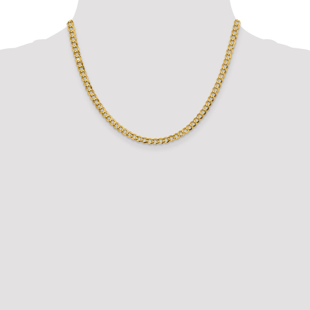 10k Yellow Gold 4.7mm Lightweight Flat Cuban Chain Necklace