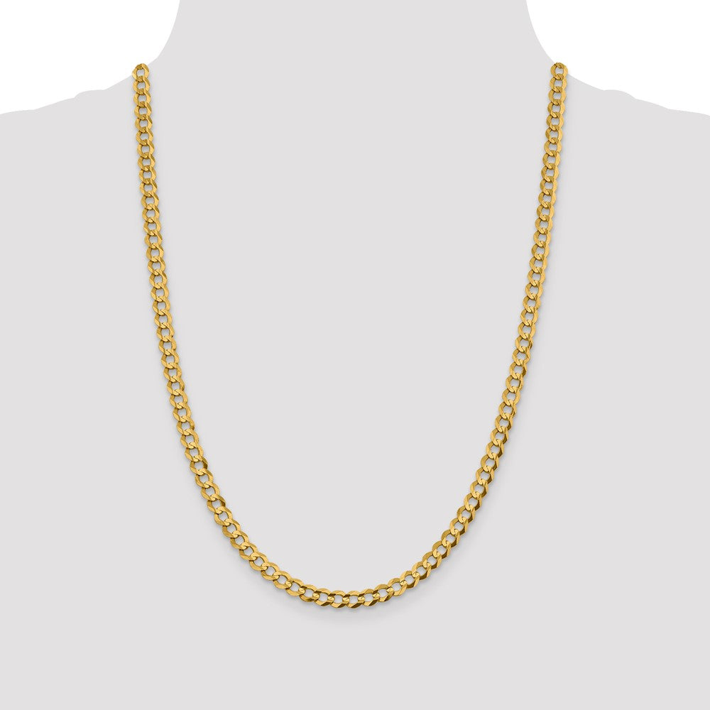 10k Yellow Gold 5.9mm Lightweight Flat Cuban Chain Necklace