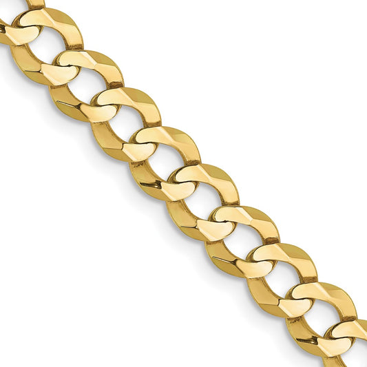 10k Yellow Gold 7.2mm Lightweight Flat Cuban Chain Necklace