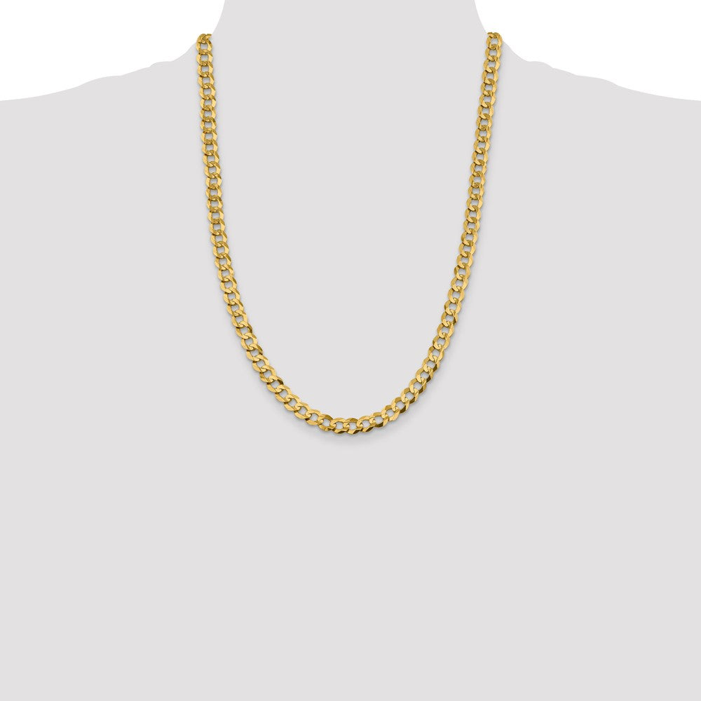 10k Yellow Gold 8.3mm Lightweight Flat Cuban Chain Necklace