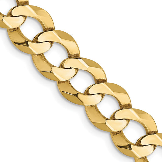 10k Yellow Gold 8.3mm Lightweight Flat Cuban Chain Necklace