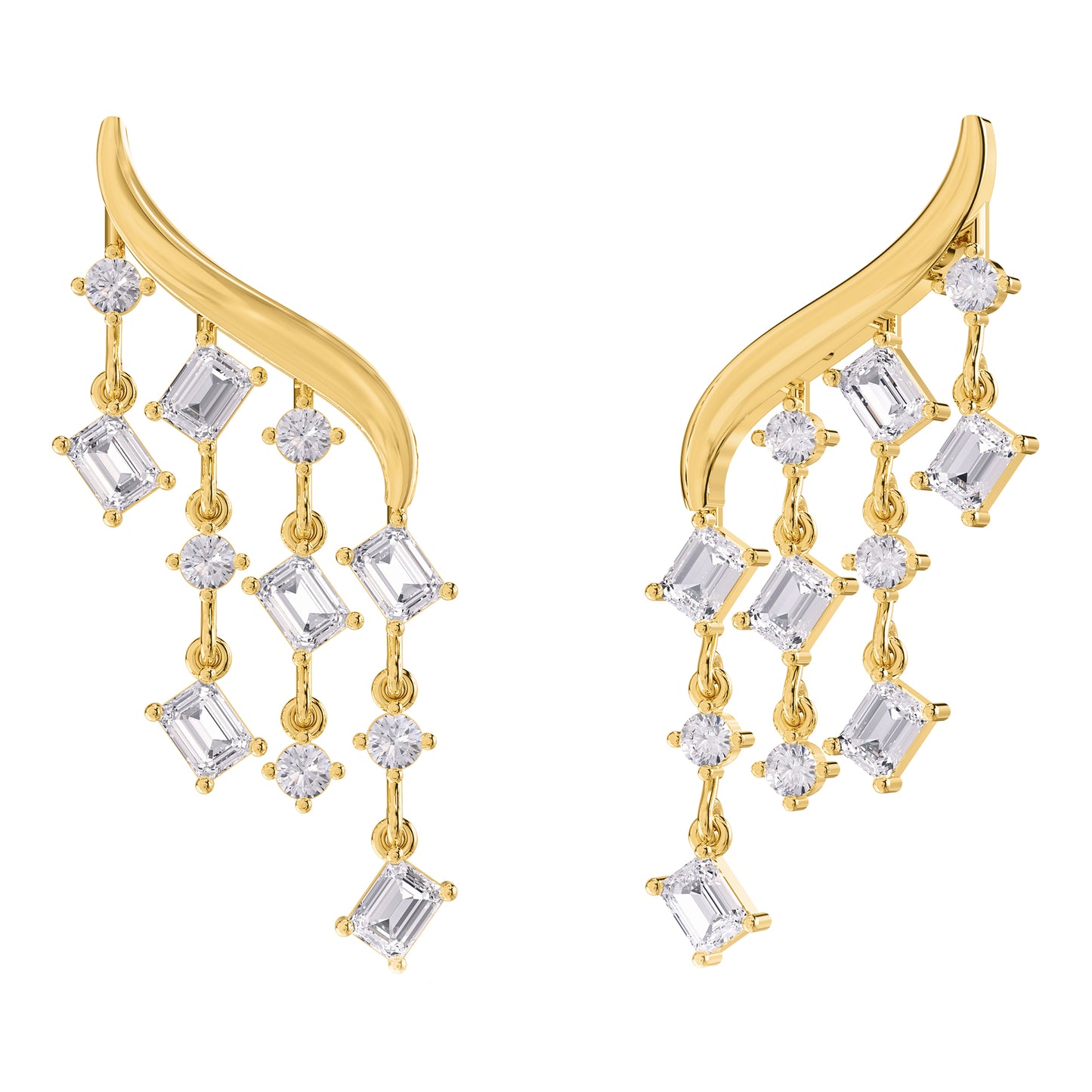 3.50 Carat Lab Grown Diamond Fancy Drop & Dangle Earrings