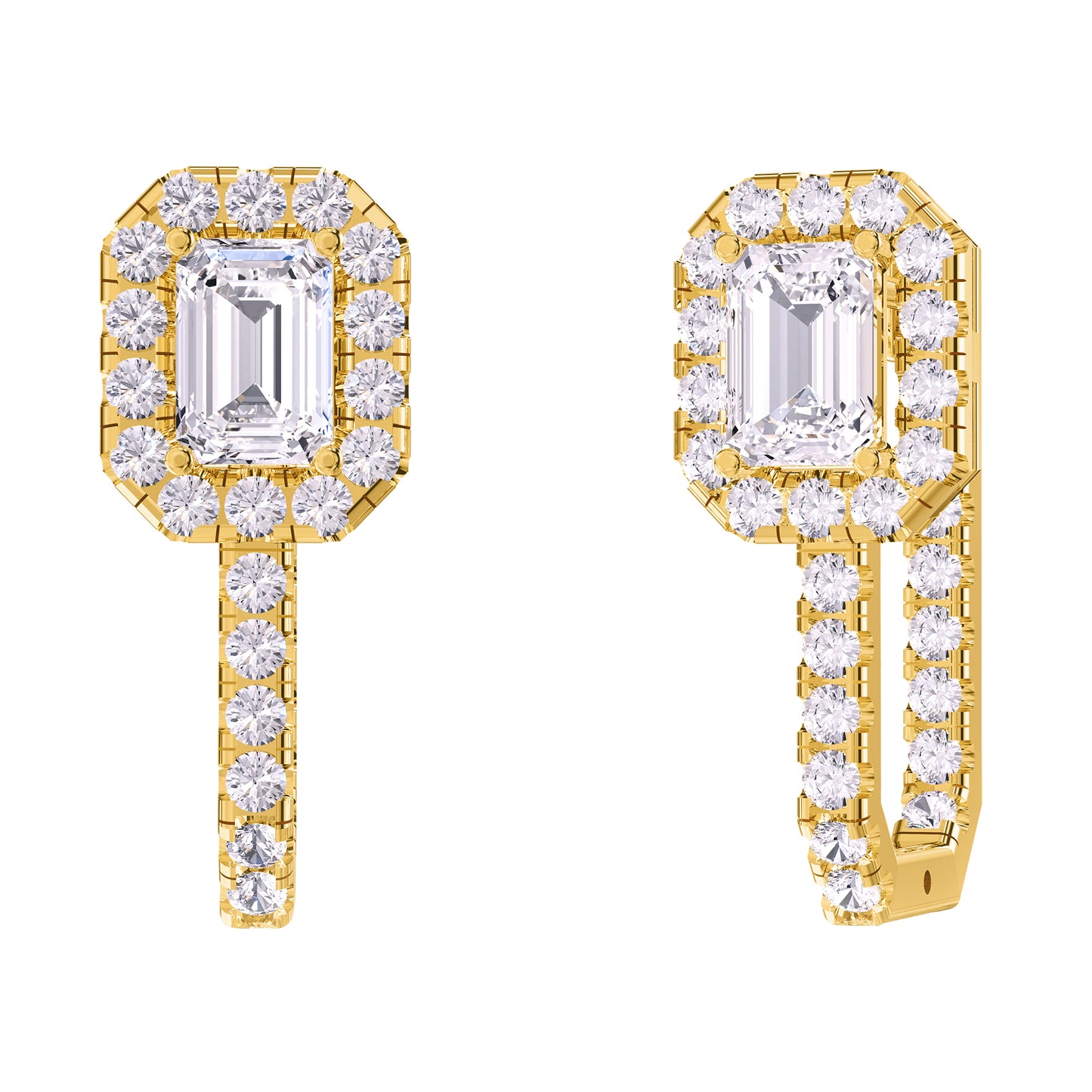 3.25 Carat Lab Grown Diamond Hoop Earrings